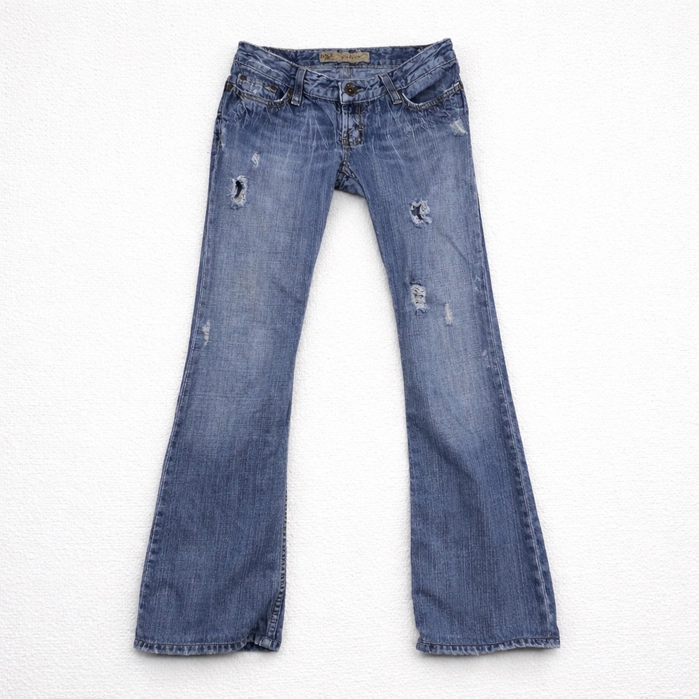 BKE Starlite Low Rise Bootcut Distressed‎ Jeans Medium Wash Blue Mens 30x31.5